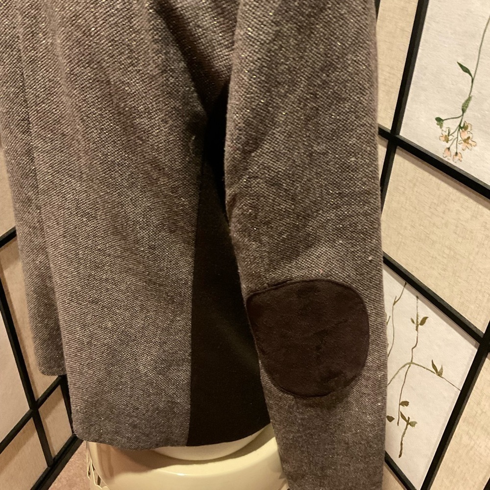 Liz Claiborne Jacket with Faux Suede Inserts and Gold Flecks Size M - Picture 3 of 9